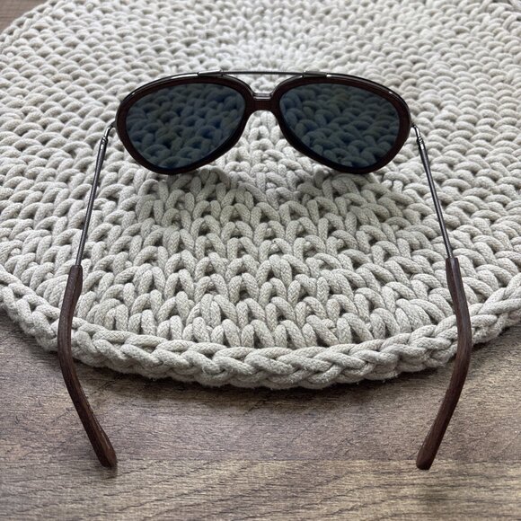 Web Eyewear Polarized Wood Grain Aviator Sunglasses 50th Anniversary Collection - Picture 2 of 10